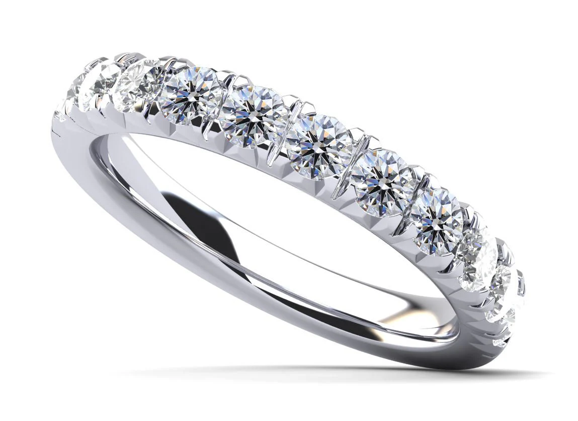 Crown Set Diamond Anniversary Diamond Ring with 1.04 ct.(finished) 3.1mm