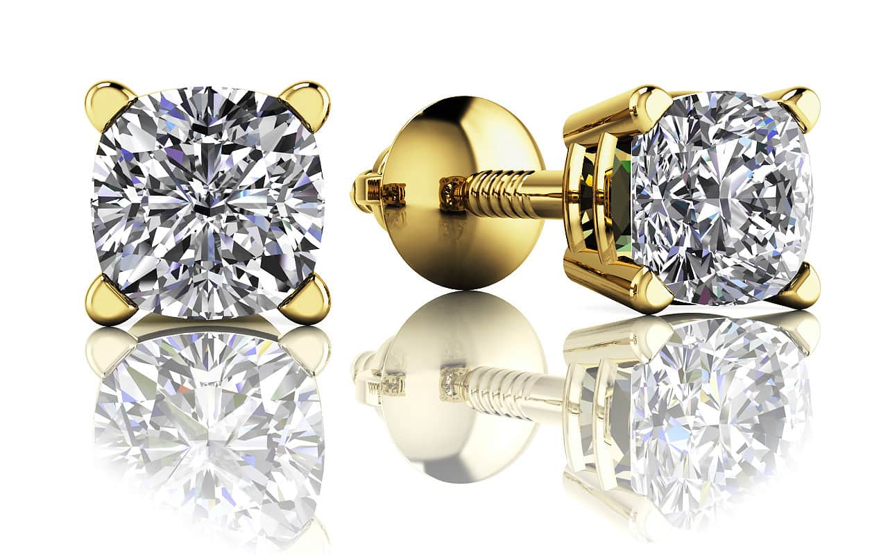 Cushion Cut Diamond Diamond Studs with 2.50 ct.(finished) 6mm - Image 2