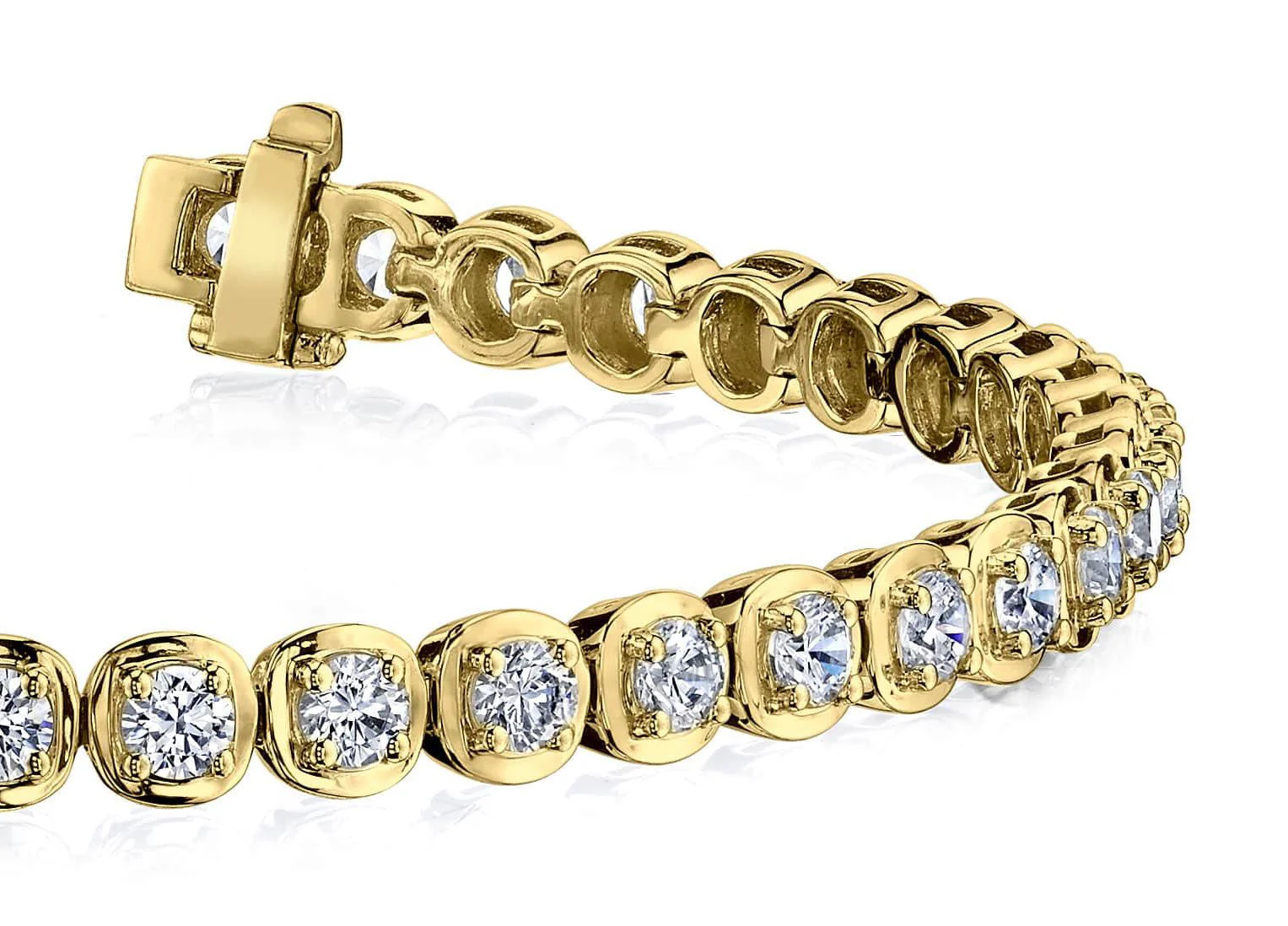 Cushion Inspired Round Lab-Grown Diamond Bracelet with 4.10 ct.(finished) 3mm - Image 2