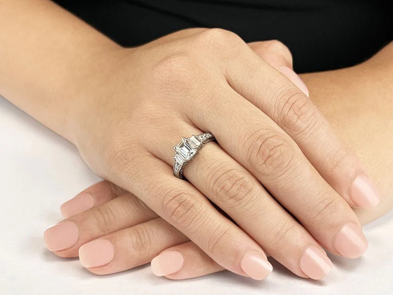 Dazzling Diamond Bridal Set With Side Stones Diamond  with 2.03 ct. (0.75 ct. center diamond) - Image 3
