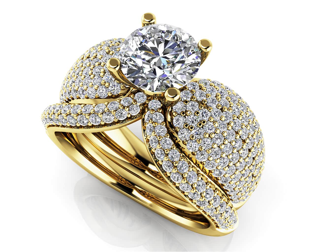 Dazzling Diamond Bridal Set With Side Stones Lab-Grown Diamond with 3.28 ct. (2.00 ct. center diamond) - Image 2