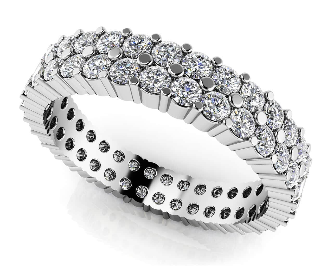 Dazzling Double Row Eternity Band Diamond with 1.50 ct.(finished) 1.75mm