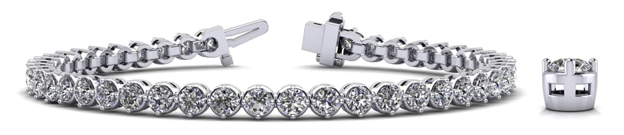 Dazzling Four Prong Diamond Tennis Bracelet with 3.24 ct.(finished) 2.5mm - Image 4