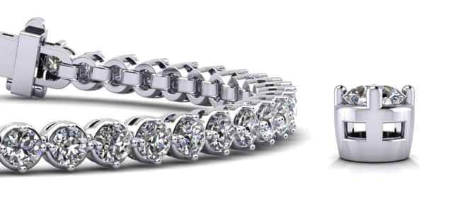 Dazzling Four Prong Lab-Grown Diamond Tennis Bracelet with 6.40 ct.(finished) 3.5mm