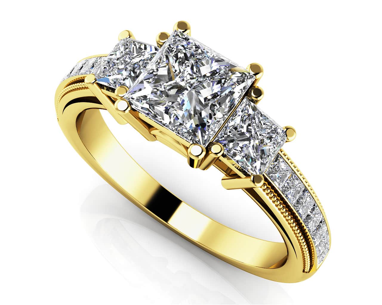 Dazzling Princess Lab-Grown Diamond Engagement Ring with 2.41 ct. (1.25 ct. center diamond) - Image 2