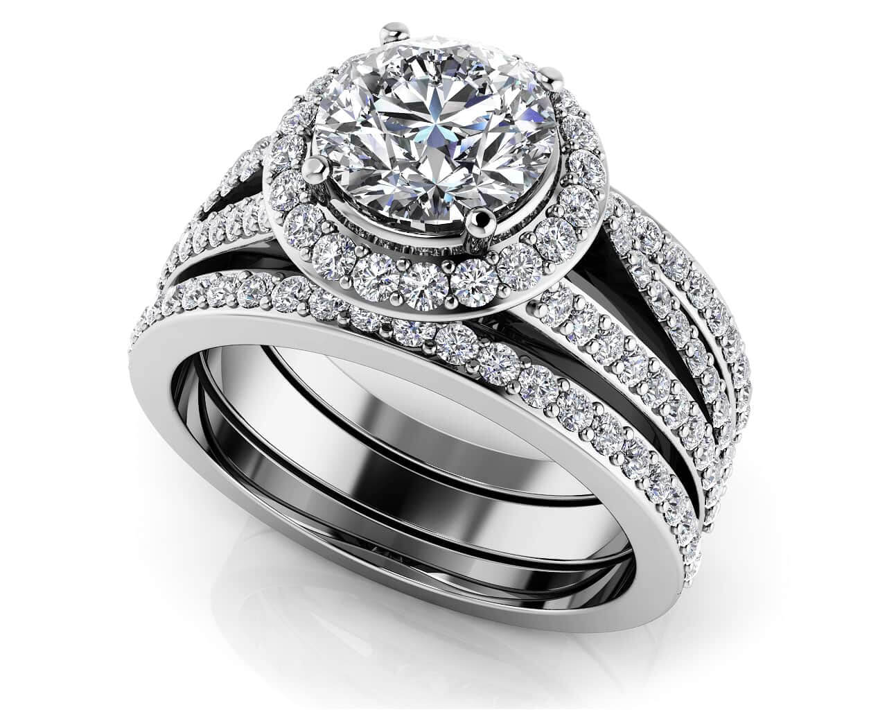 Dazzling Trio Matching Lab-Grown Diamond Bridal Set with 2.10 ct. (1.25 ct. center diamond)