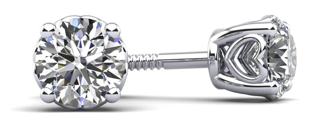 Dearest Sweetheart Diamond Stud Earrings with 1.50 ct.(finished) 5.7mm
