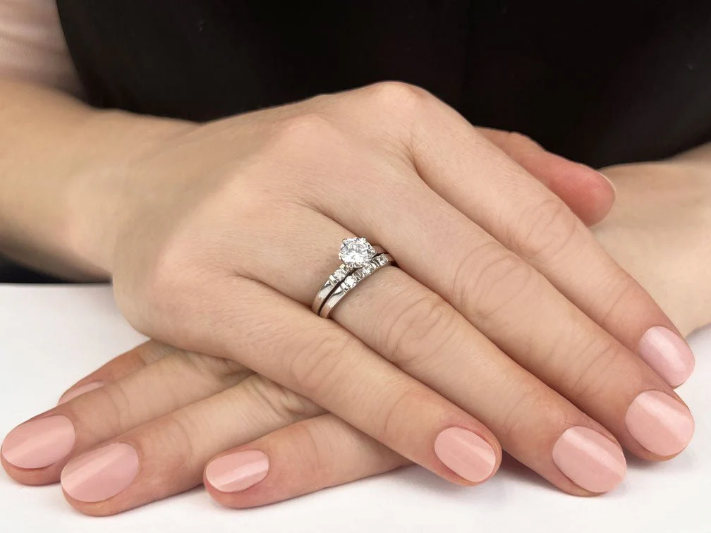 Deco Lab-Grown Diamond Bridal Set with 1.77 ct. (1.50 ct. center diamond) - Image 3