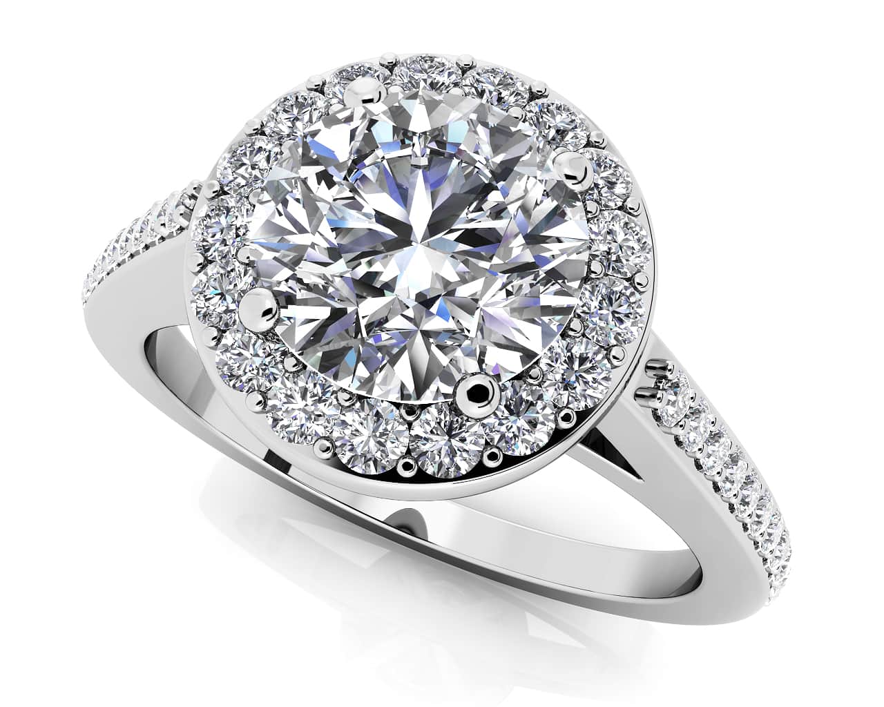 Delighted By Round Diamonds Lab-Grown Diamond Engagement Ring with 1.85 ct. (1.50 ct. center diamond)