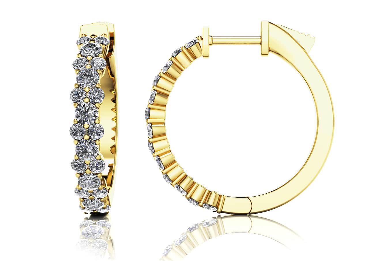 Delightful Diamond Hoop Earrings with 2.14 ct.(finished) 2.3mm, 3.2mm - Image 2
