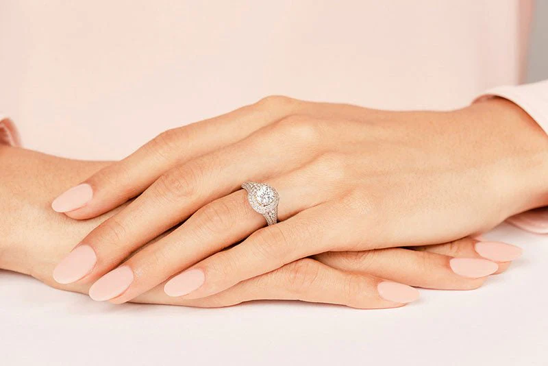 Deluxe Double Halo Diamond Engagement Ring with 1.97 ct. (1.00 ct. center diamond) - Image 3