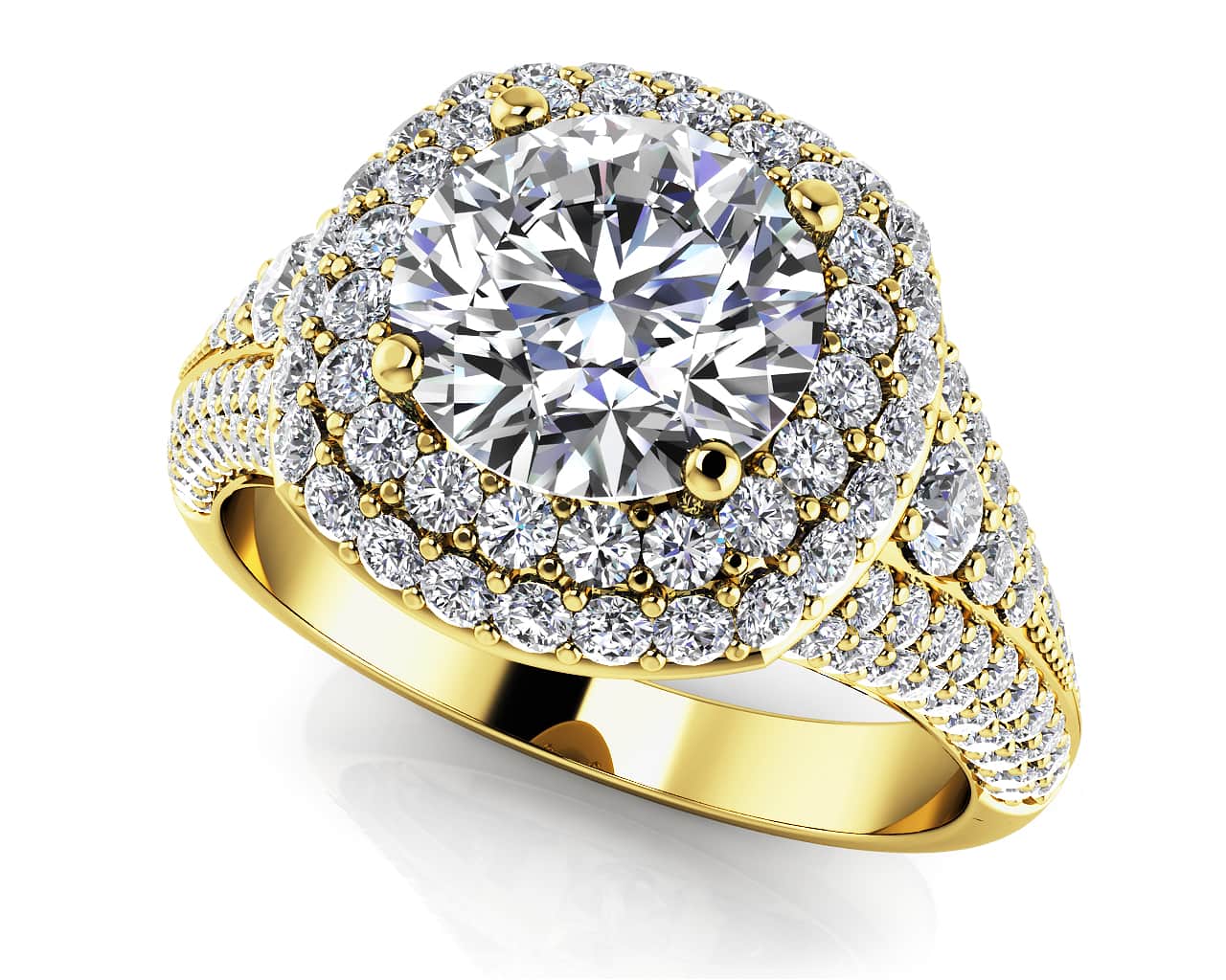 Deluxe Double Halo Lab-Grown Diamond Engagement Ring with 1.34 ct. (0.50 ct. center diamond) - Image 2