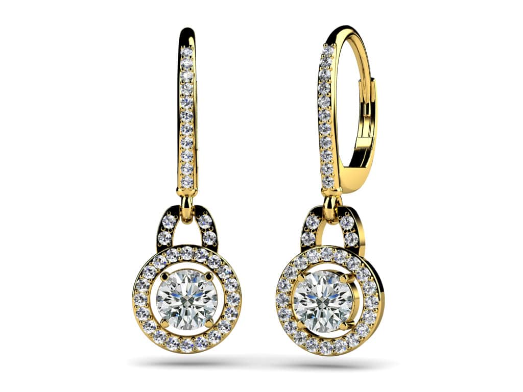 Designer Style Diamond Circle Earrings Lab-Grown Diamond  with 0.93 ct. (2X0.25 ct. center diamonds) - Image 2