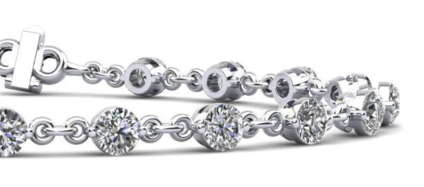 Diamond And Chain Link Diamond Bracelet with 0.91 ct.(finished) 2mm