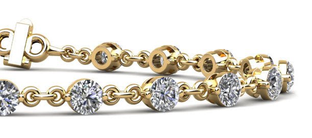 Diamond And Chain Link Diamond Bracelet with 5.60 ct.(finished) 4.5mm - Image 2