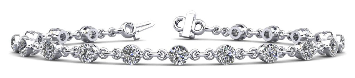 Diamond And Chain Link Lab-Grown Diamond Bracelet with 4.50 ct.(finished) 4mm - Image 4