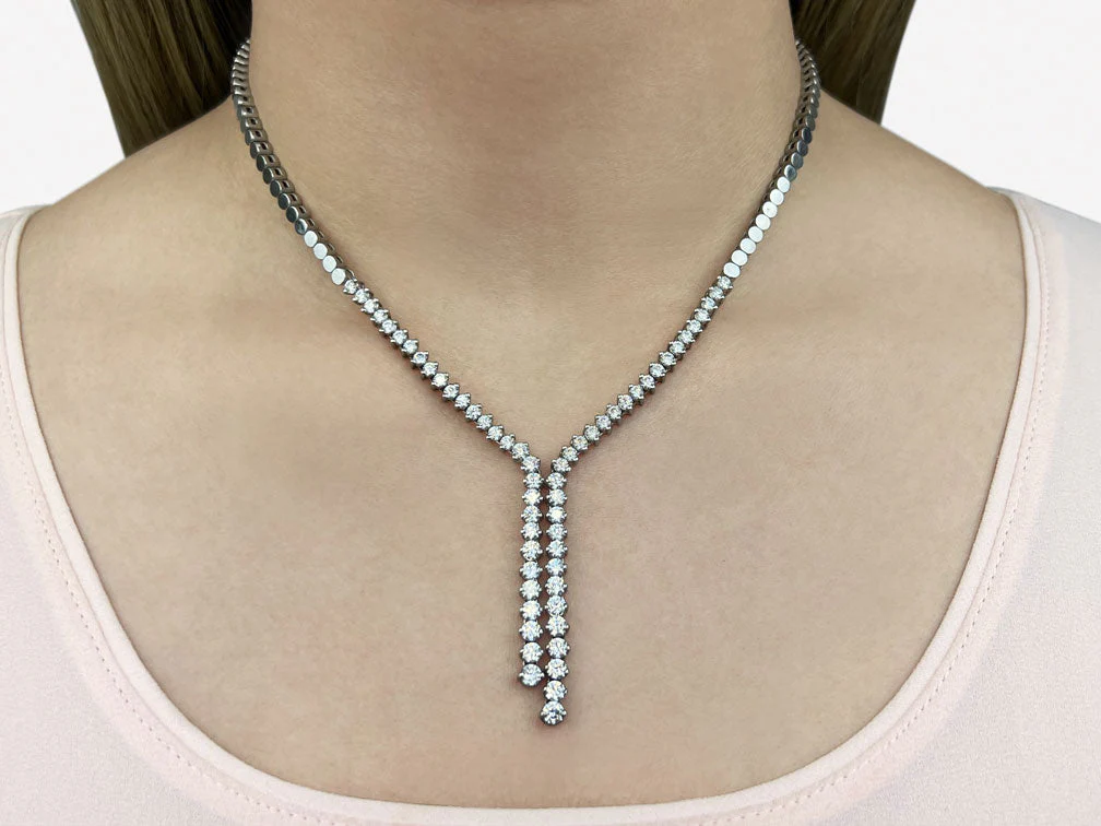 Diamond Bolero Tie Lab-Grown Diamond Necklace with 4.99 ct.(finished) - Image 3