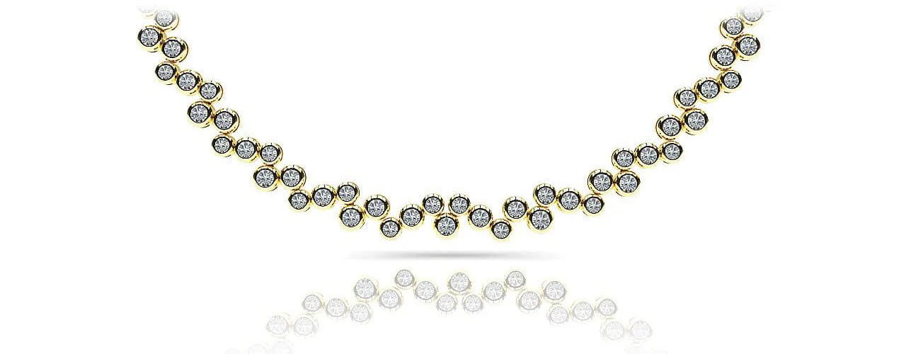 Diamond Bubble Lab-Grown Diamond Necklace with 3.91 ct.(finished) 1.5mm, 1.7mm, 1.9mm - Image 2