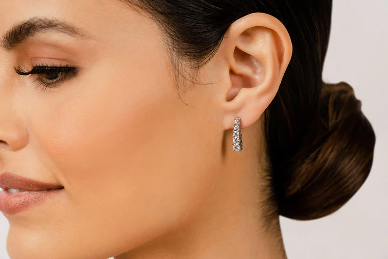Diamond Cascade Drop Diamond Earrings with 1.02 ct.(finished) - Image 3