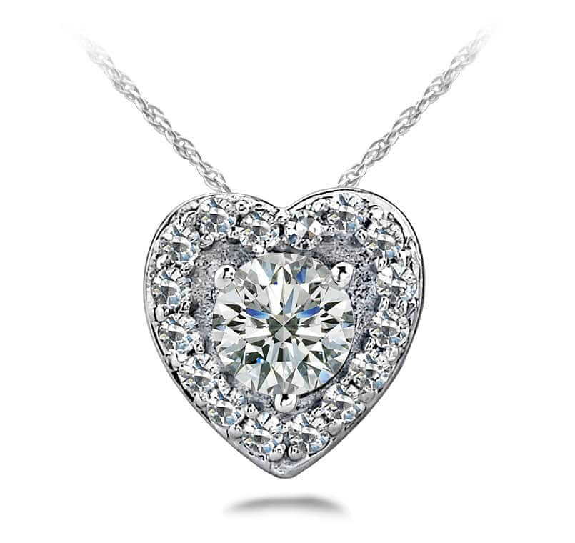 Diamond Center Heart Lab-Grown Diamond Pendant with 0.24 ct.(finished) 1mm, 3.5mm