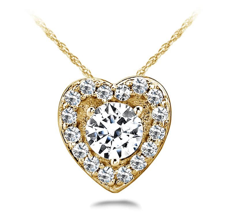 Diamond Center Heart Lab-Grown Diamond Pendant with 0.24 ct.(finished) 1mm, 3.5mm - Image 2