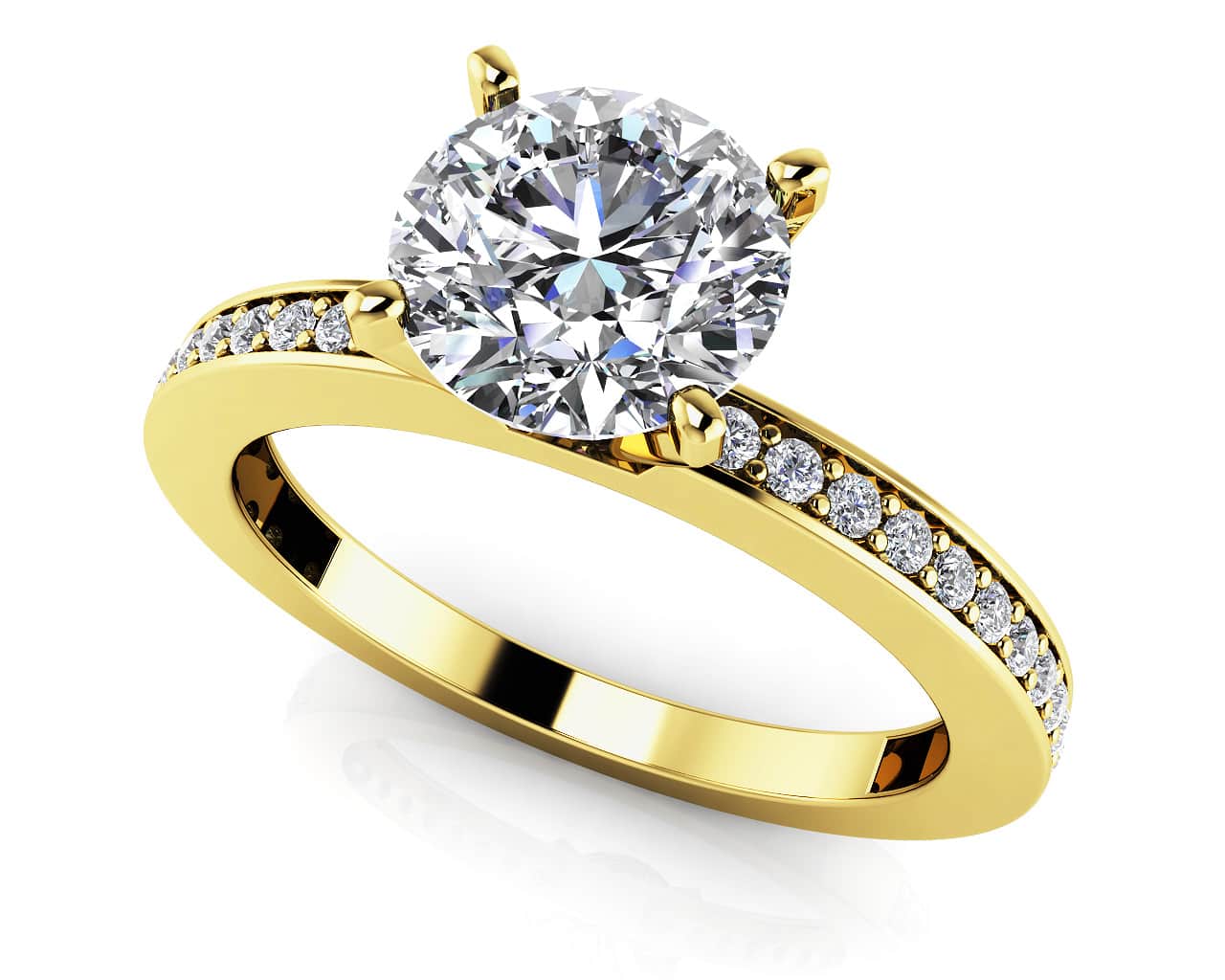 Diamond Channel Band Diamond Engagement Ring with 1.82 ct. (1.50 ct. center diamond) - Image 2