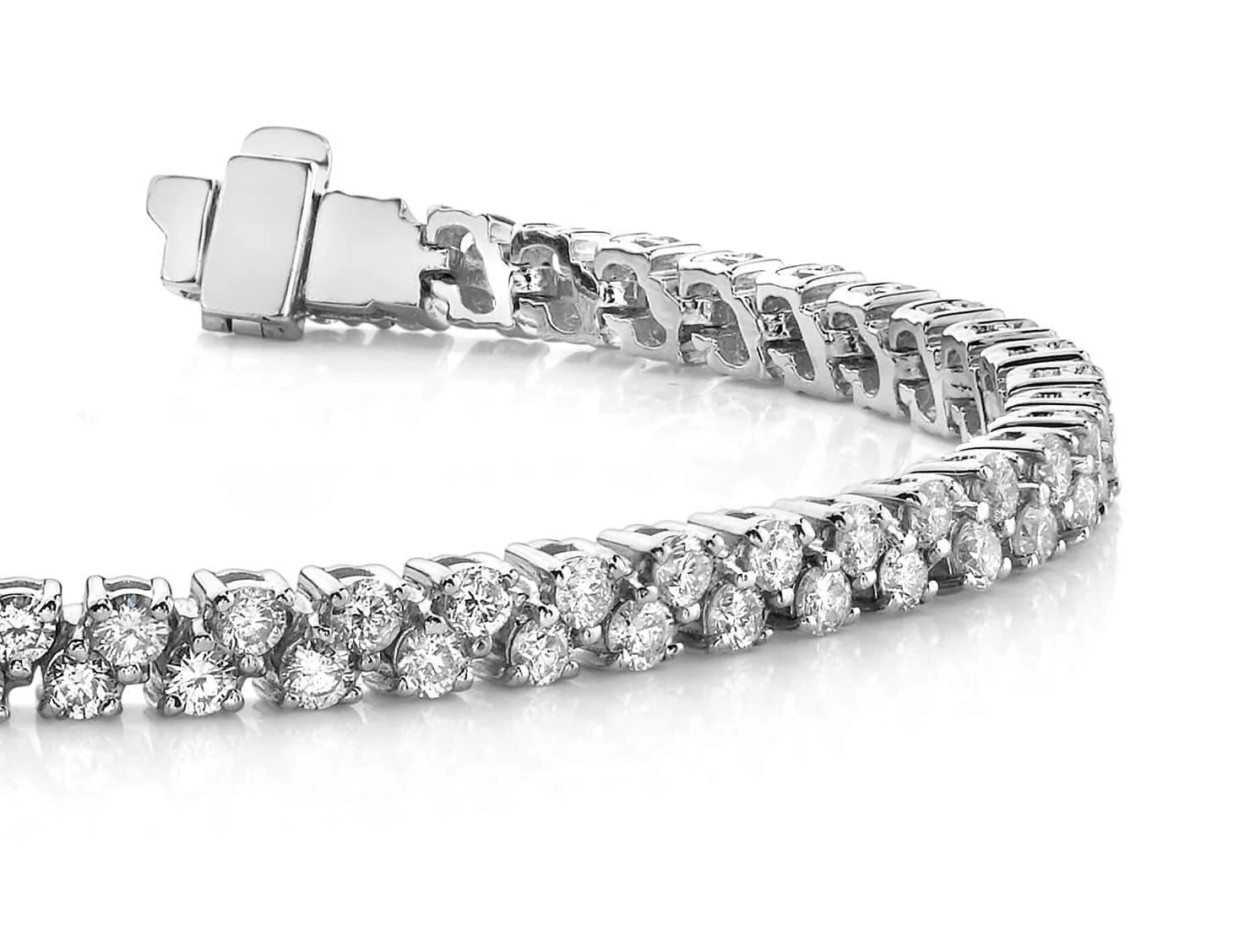 Diamond Checkerboard Two Row Tennis Bracelet Lab-Grown Diamond with 3.36 ct.(finished) 2mm