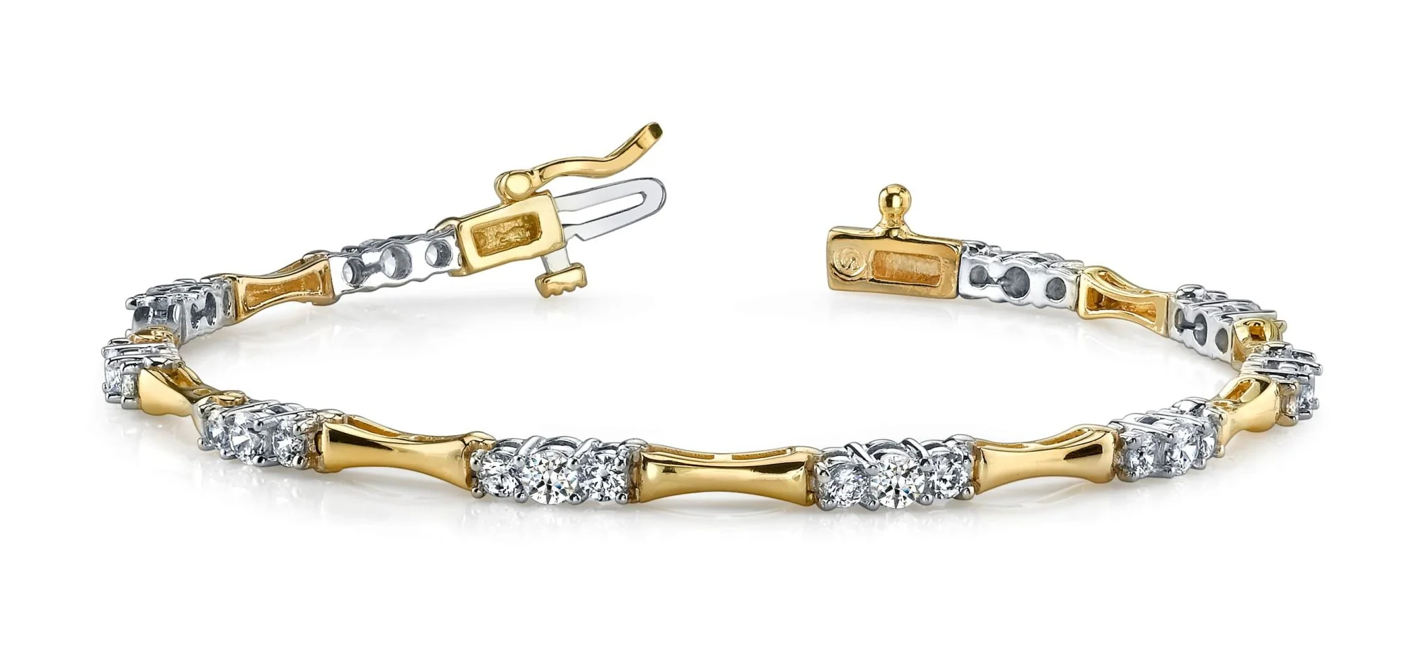 Diamond Column Link Diamond Bracelet with 2.00 ct.(finished) 2.5mm, 3mm - Image 3