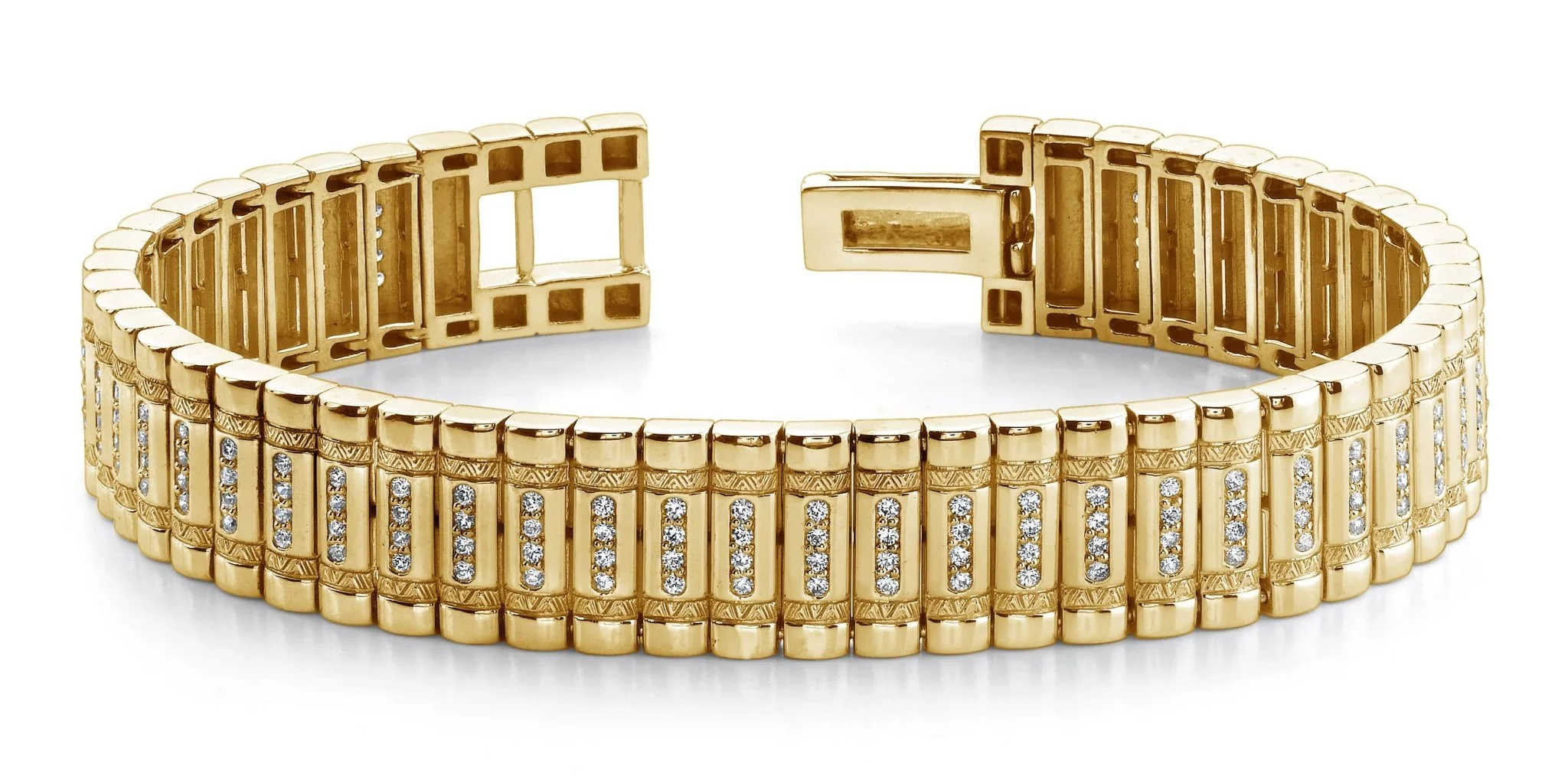 Diamond Column Mens Diamond Bracelet with 2.58 ct.(finished) 1.25mm - Image 2