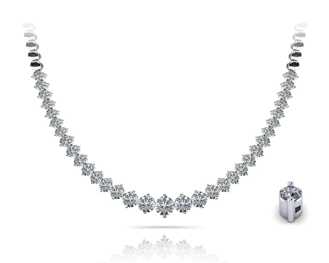 Diamond Crescendo Necklace With Shiny Links Lab-Grown Diamond  with 3.04 ct.(finished) - Image 3