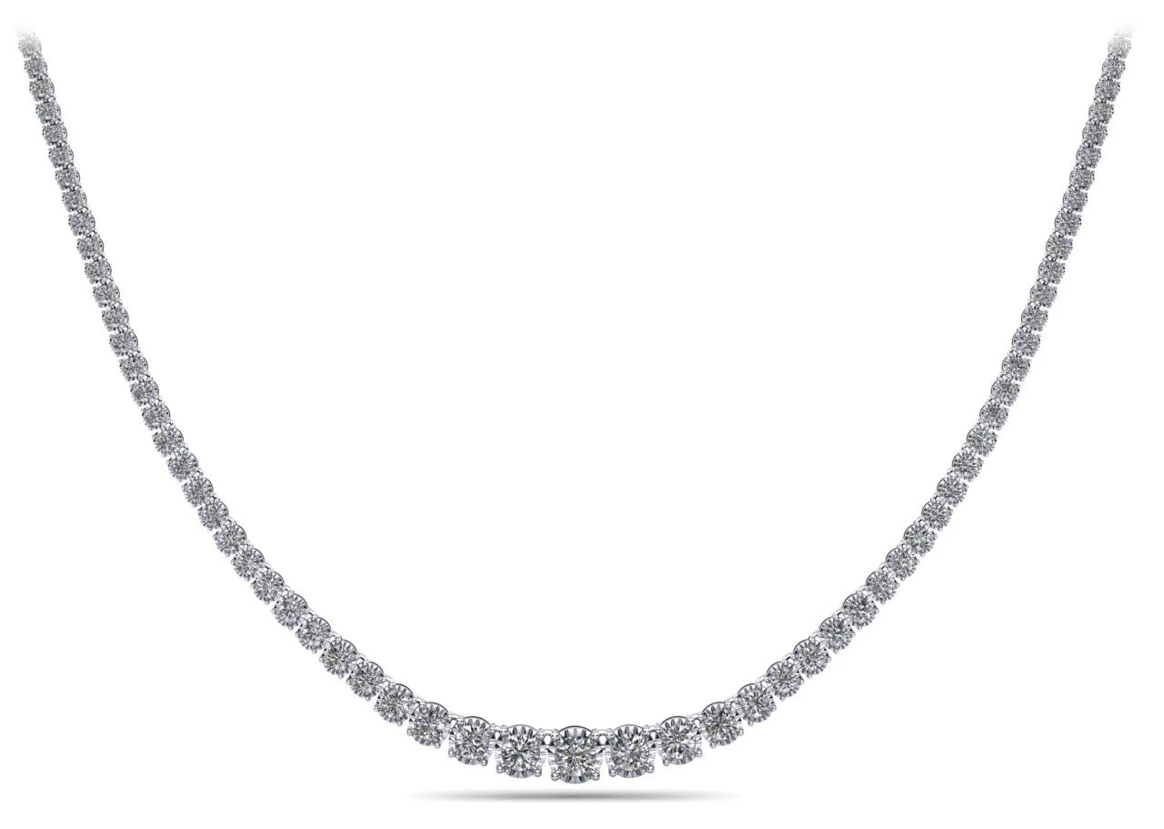 Diamond Crown Tennis Diamond Necklace with 7.13 ct.(finished) - Image 4