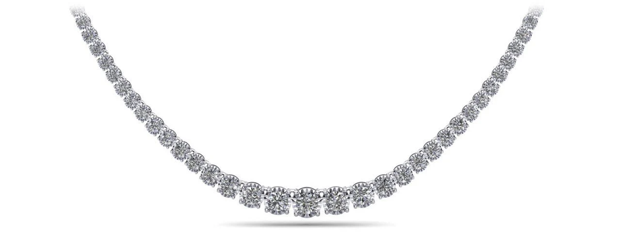 Diamond Crown Tennis Lab-Grown Diamond Necklace with 20.14 ct.(finished)