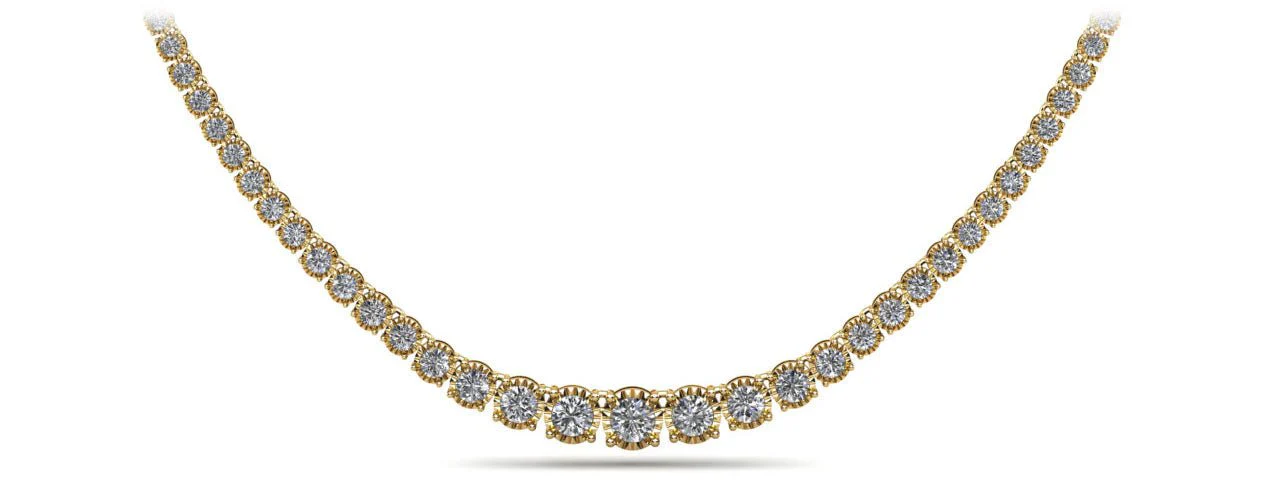 Diamond Crown Tennis Lab-Grown Diamond Necklace with 20.14 ct.(finished) - Image 2