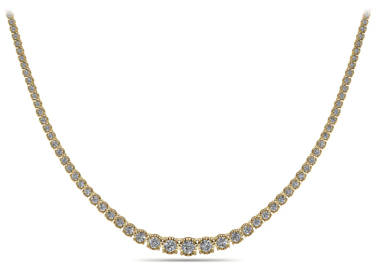 Diamond Crown Tennis Lab-Grown Diamond Necklace with 9.04 ct.(finished) - Image 5