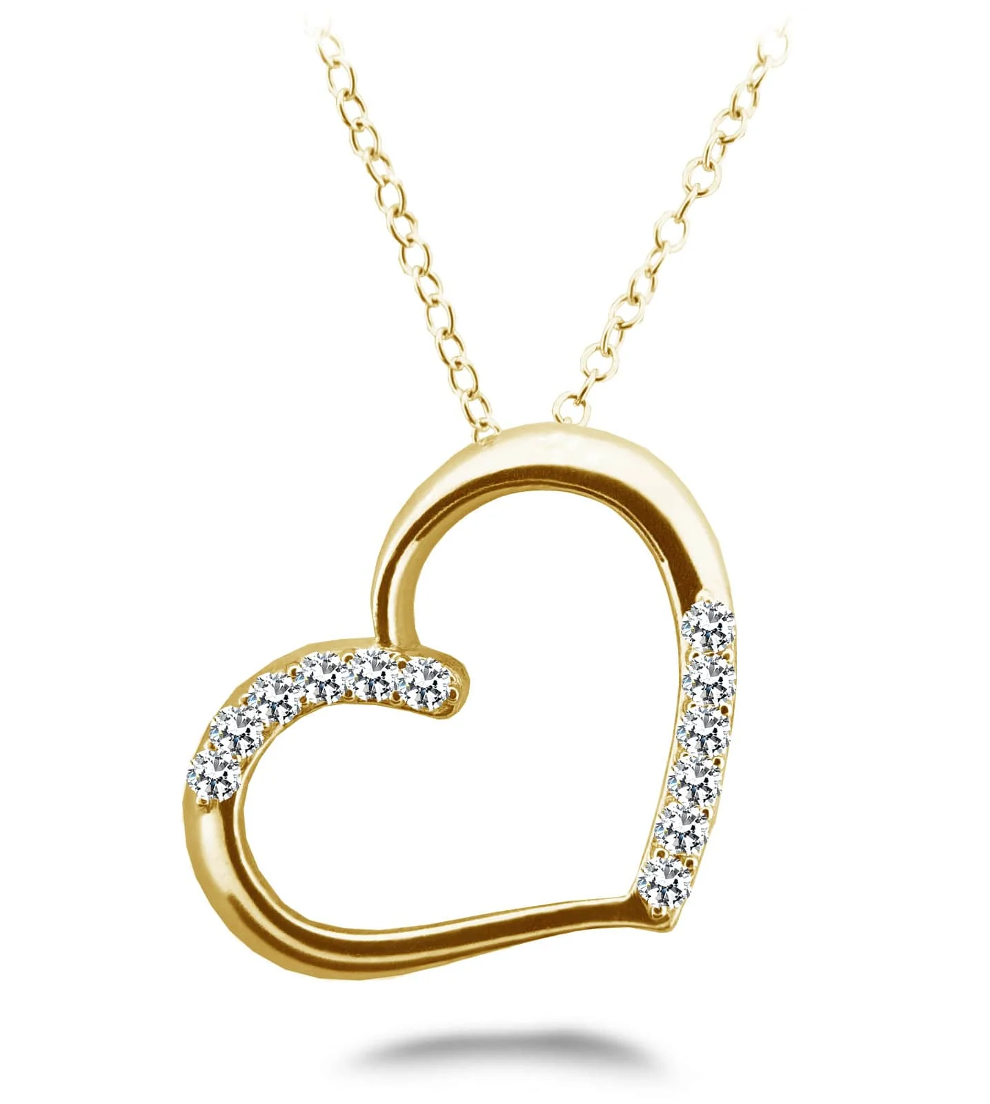 Diamond Detail Heart Diamond Pendant with 0.49 ct.(finished) 2.2mm - Image 2