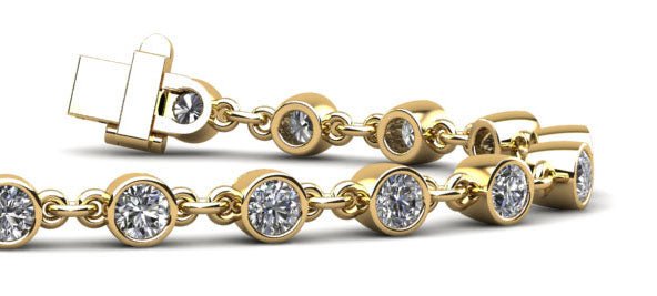 Diamond Drops Chain Link Bezel Lab-Grown Diamond Bracelet with 3.36 ct.(finished) 3.5mm - Image 2