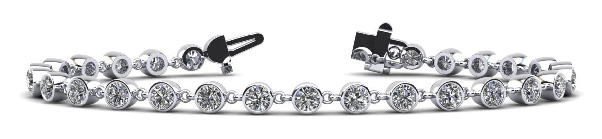 Diamond Drops Single Link Bezel Bracelet Diamond  with 4.48 ct.(finished) 3.5mm - Image 5