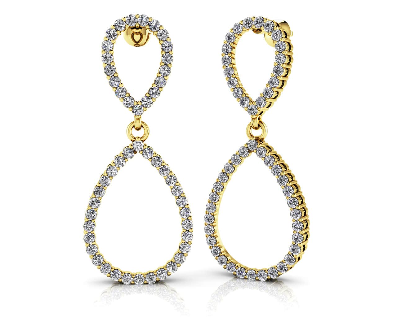 Diamond Figure Eight Earrings Lab-Grown Diamond  with 0.67 ct.(finished) 1.1mm - Image 2