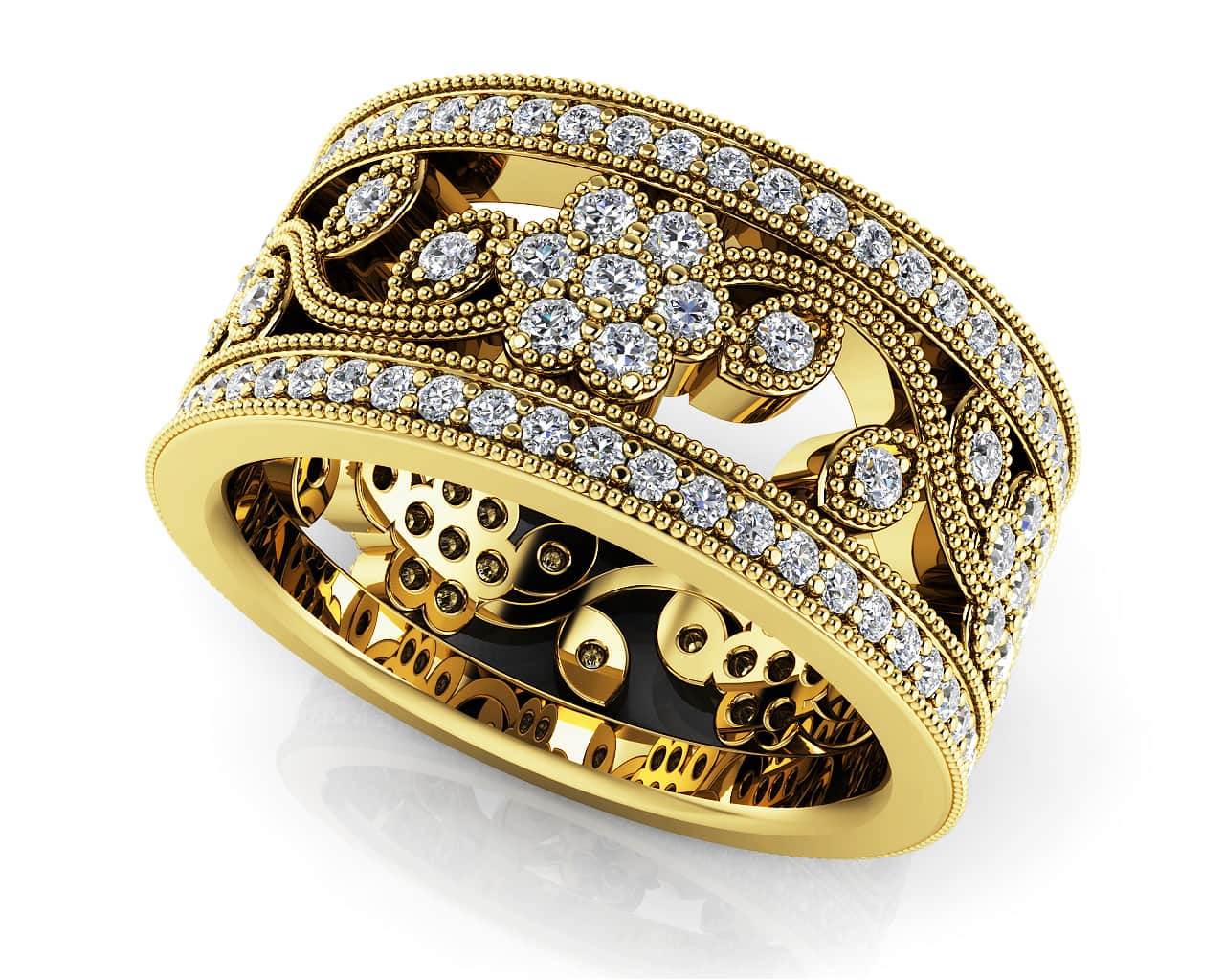 Diamond Flowers Eternity Band Diamond with 1.02 ct.(finished) 1mm, 1.1mm, 1.3mm - Image 2