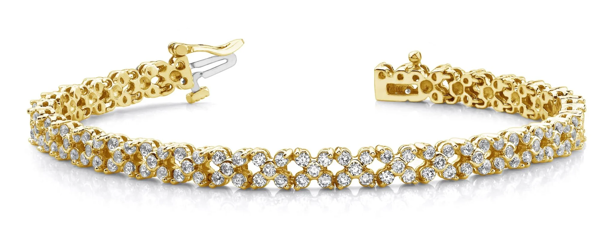 Diamond Round Flower Diamond Bracelet with 6.00 ct.(finished) 2.25mm, 2.25mm - Image 4