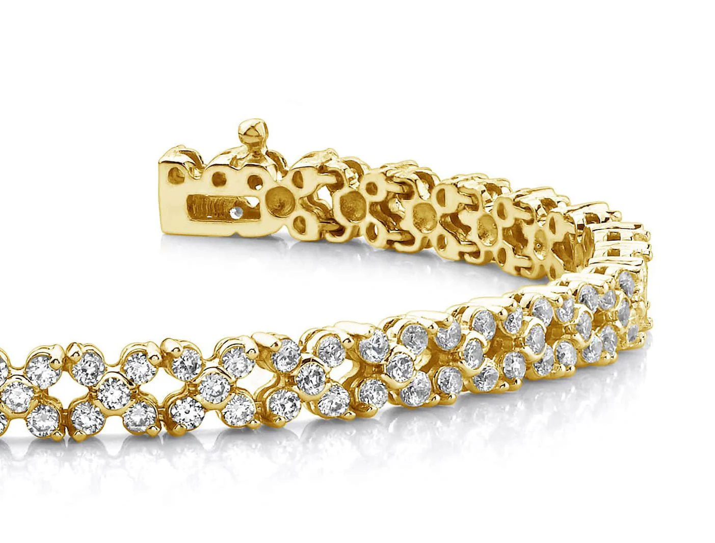 Diamond Round Flower Bracelet Lab-Grown Diamond with 6.00 ct.(finished) 2.25mm, 2.25mm - Image 2