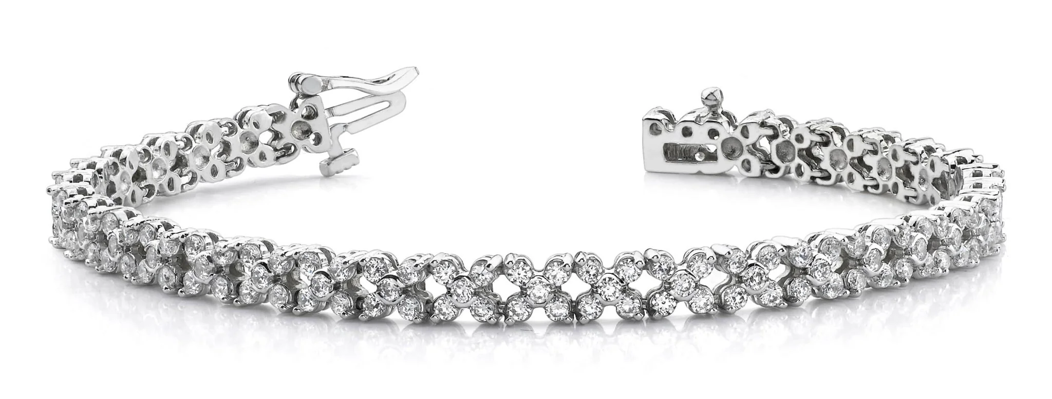 Diamond Round Flower Bracelet Lab-Grown Diamond with 6.00 ct.(finished) 2.25mm, 2.25mm - Image 3