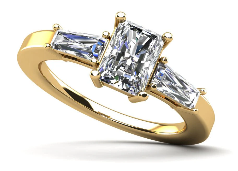 Divine Emerald Cut Lab-Grown Diamond Engagement Ring with 1.22 ct. (0.70 ct. center diamond) - Image 2
