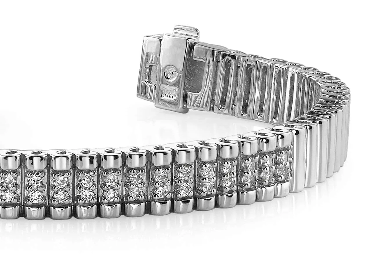 Double Center Strand Lab-Grown Diamond Bracelet with 1.98 ct.(finished) 2.5mm