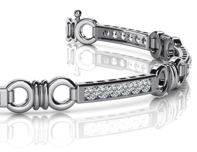 Double Circle Channel Diamond Bracelet with 1.08 ct.(finished) 2.0mm