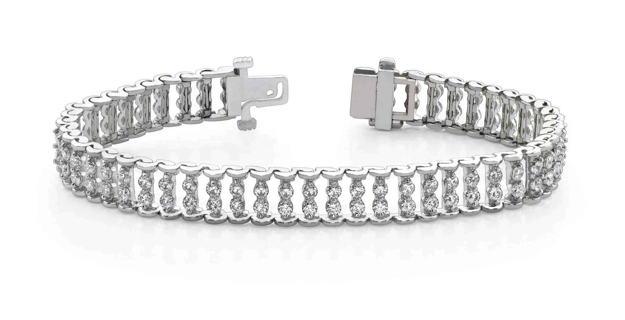 Double Diamond Candlestick Bracelet Lab-Grown Diamond with 4.08 ct.(finished) 2.25mm - Image 3