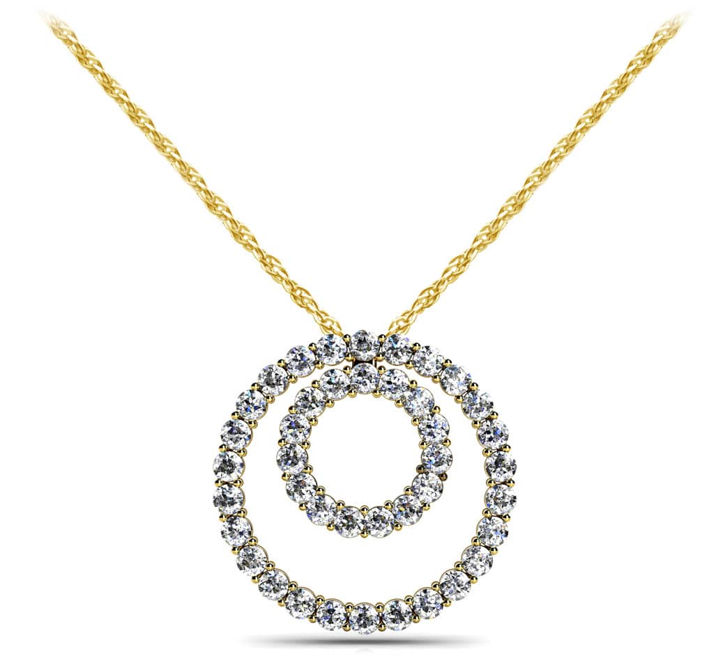 Double Diamond Circle Diamond Pendant with 1.33 ct.(finished) 2.1mm - Image 2