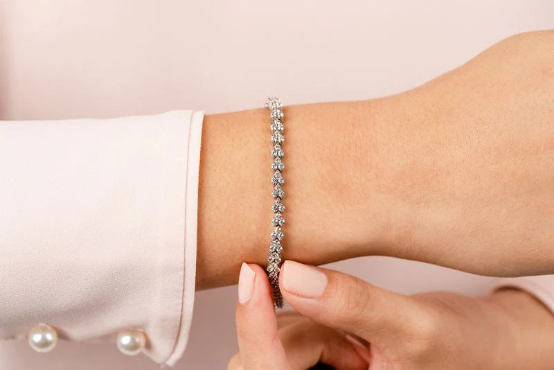 Double Diamond Stacked Diamond Bracelet with 2.97 ct.(finished) 1.75mm - Image 3