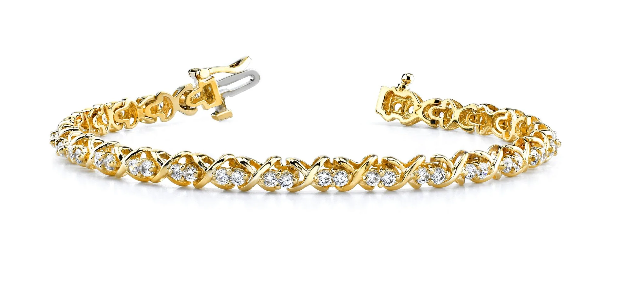 Double Diamond X Link Diamond Bracelet with 3.02 ct.(finished) 2.6mm - Image 5