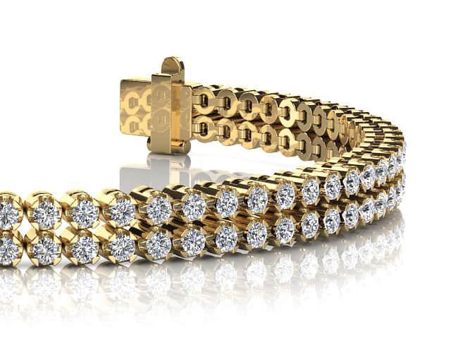 Double Row Diamond Bracelet with 3.69 ct.(finished) 1.8mm - Image 2